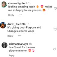 Fans react to Justin Bieber's post. (Image via Instagram/@justinbieber)